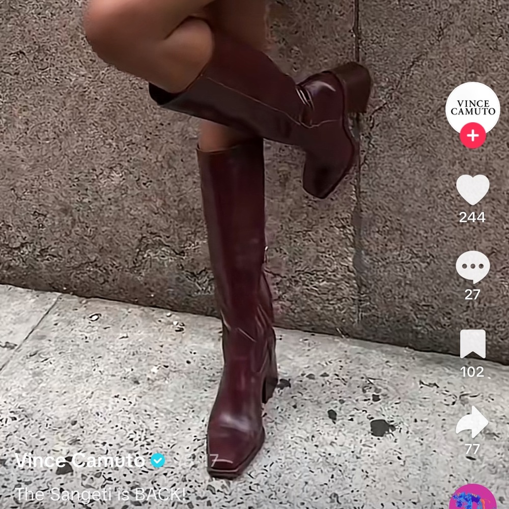 Vince Camuto Sangeti Boots (wide calf) in Mahogany